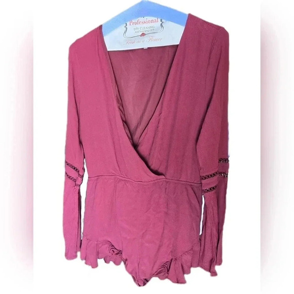 Tobi, Size L, Red Wine Romper - Picture 9 of 16